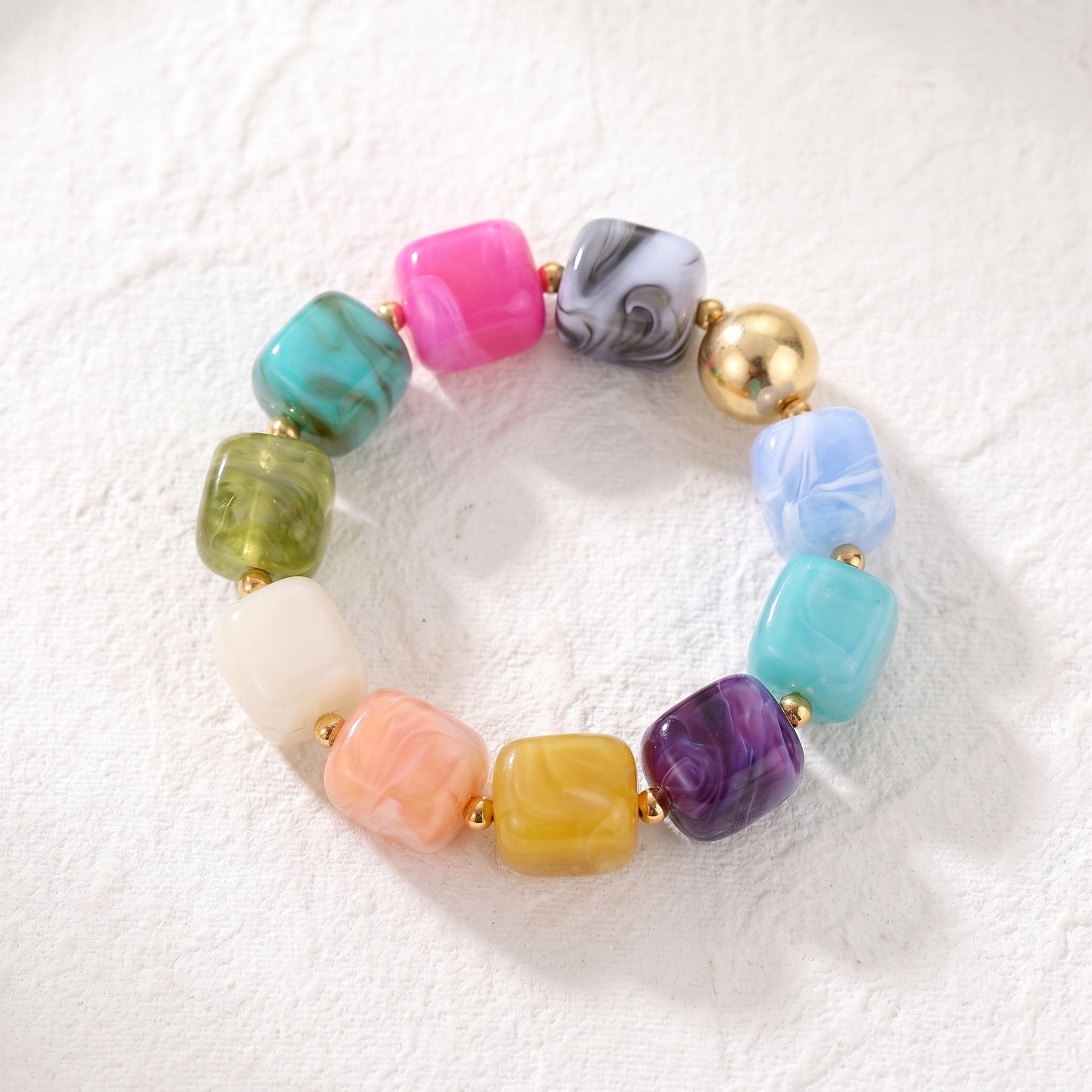 Bracelet côtier fleuri composé de perles chunky