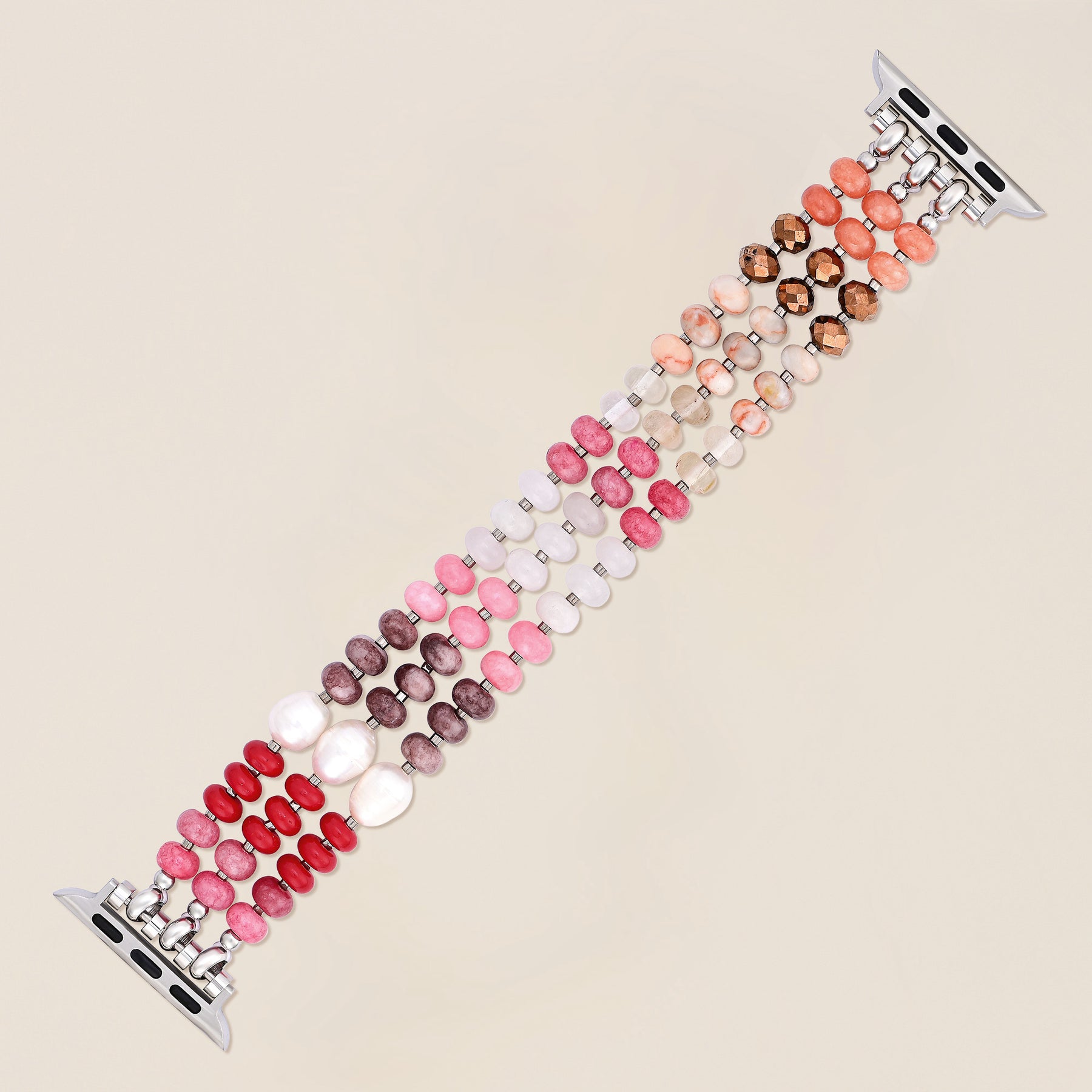 Ruby Blush Stone Stretch Apple Watch Armband