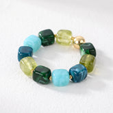 Grünes Gezeiten-Mix-Klobiges Armband