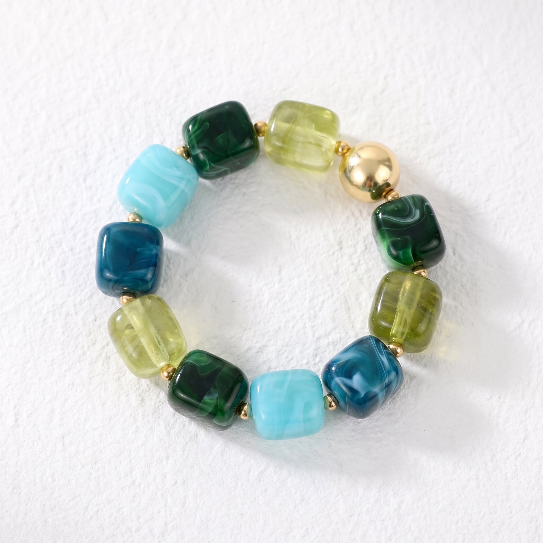 Grünes Gezeiten-Mix-Klobiges Armband