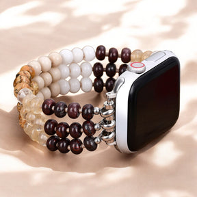Bracelet en pierre de sable doré extensible Apple Watch