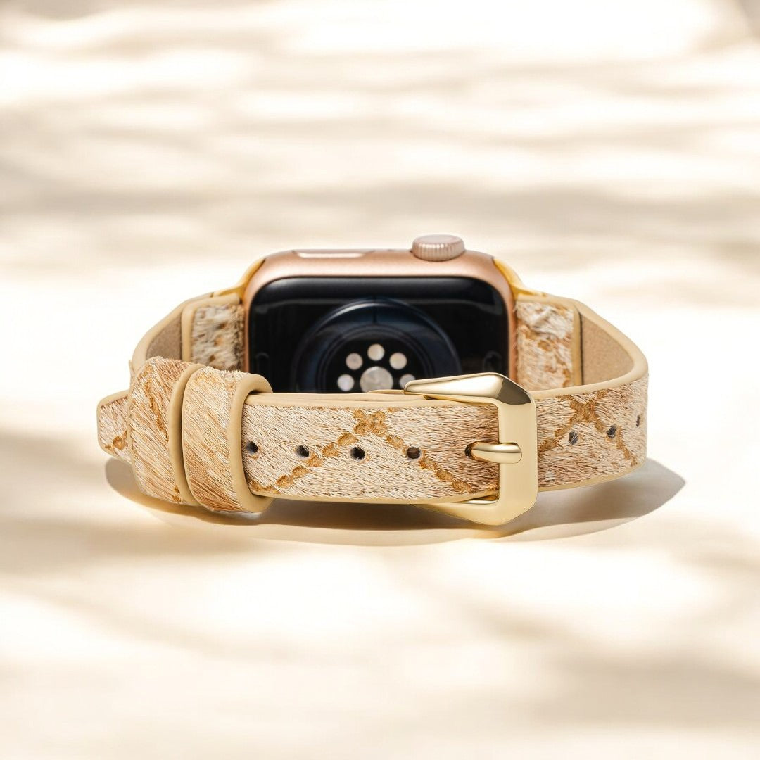 Bracelet Apple Watch en cuir Driftwood Hues