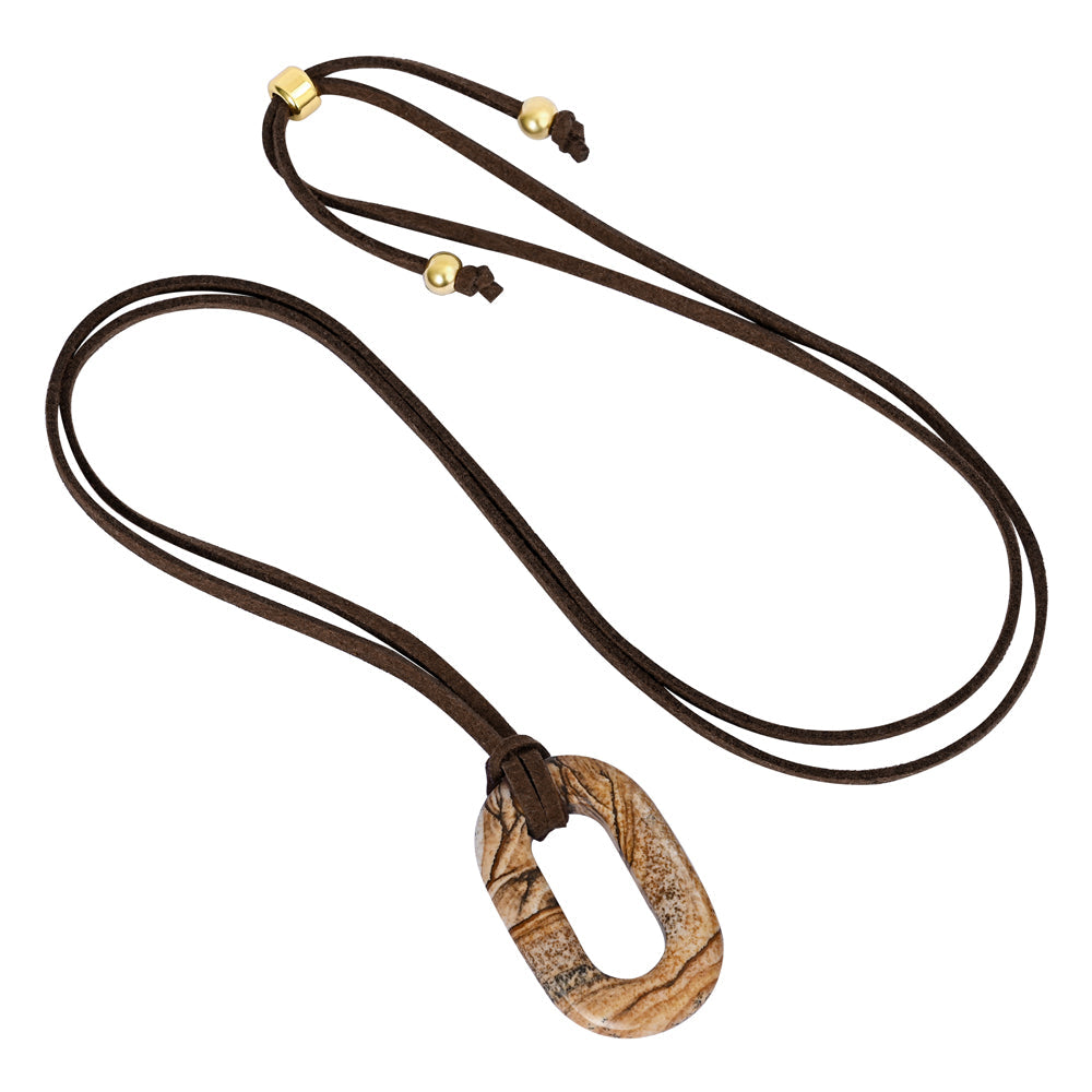 Collier Sérénité Pierre Image en Daim