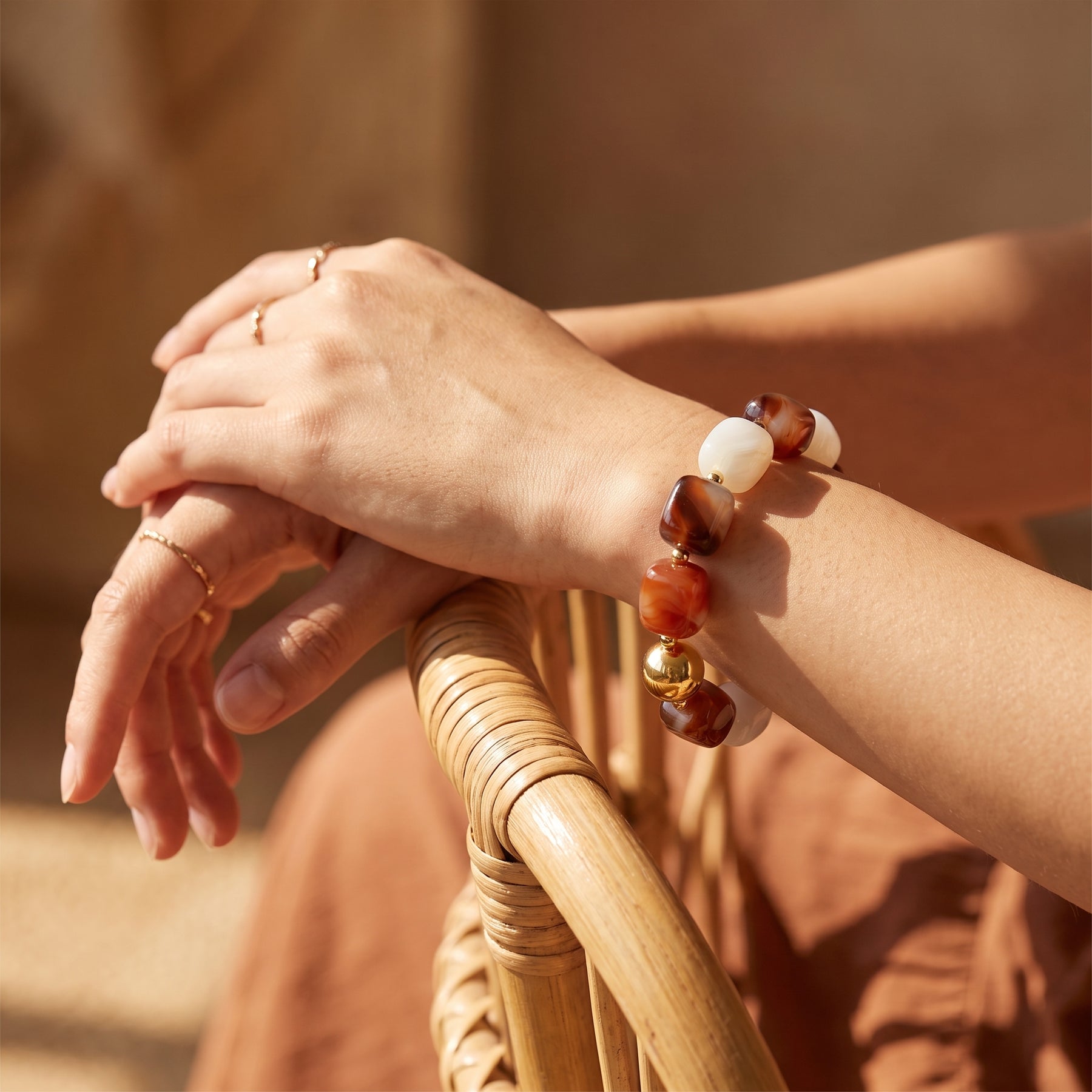 Wüstenmond gemischtes grobes Armband