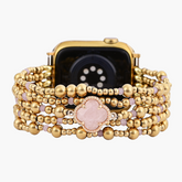 Bracelet extensible Élégance Quartz Rose Enchanté Apple Watch