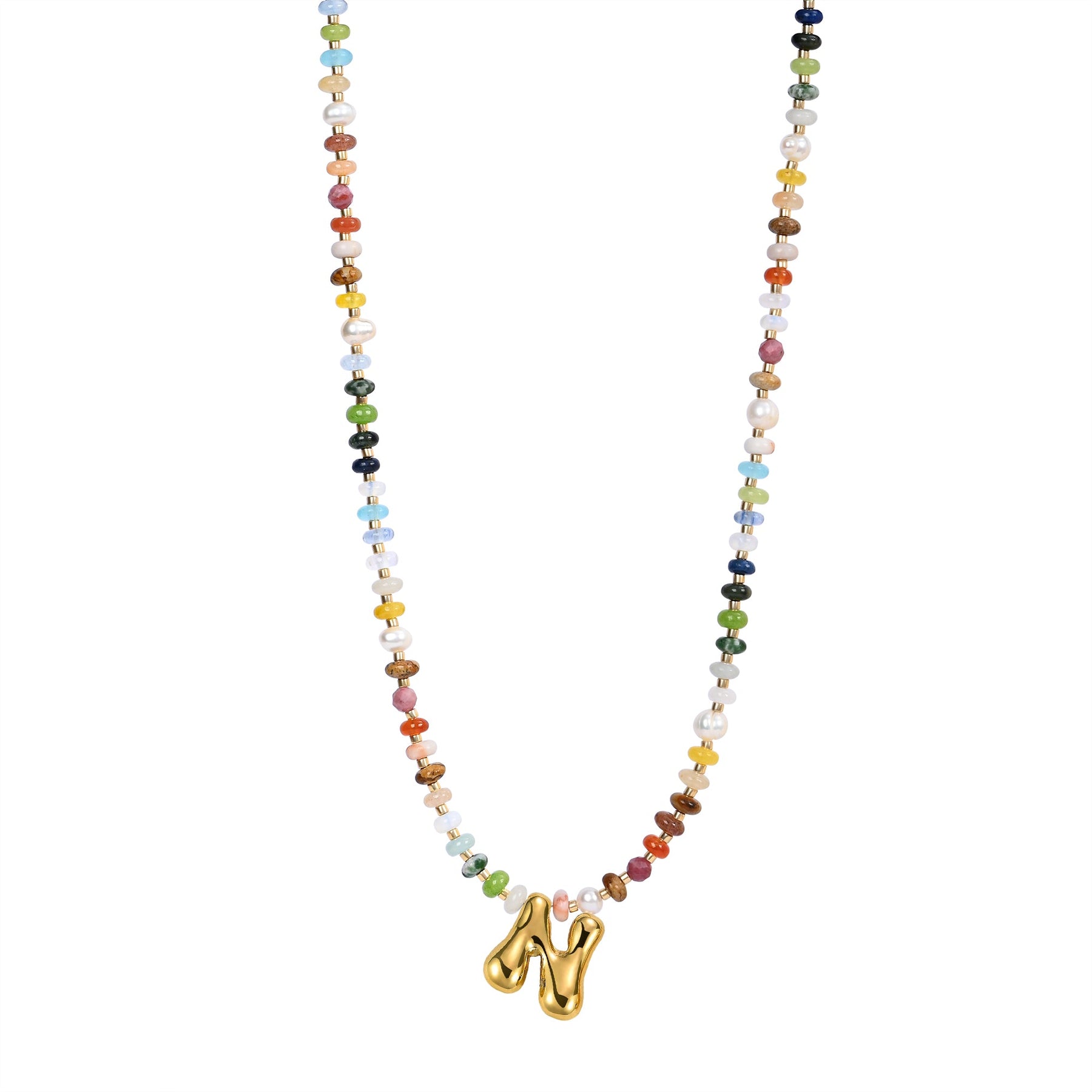 Collier Lettre Bulles Multicolore