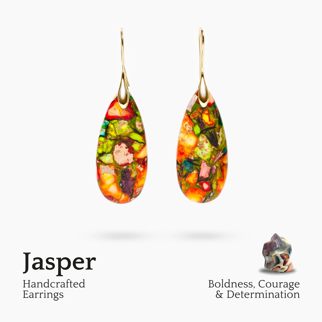 Intensive Jasper-Tropfenohrringe