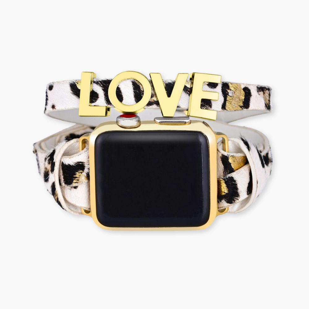 Bracelet Apple Watch en cuir Love Safari