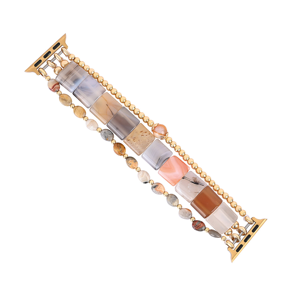 Bracelet extensible Apple Watch en agate Golden Hour