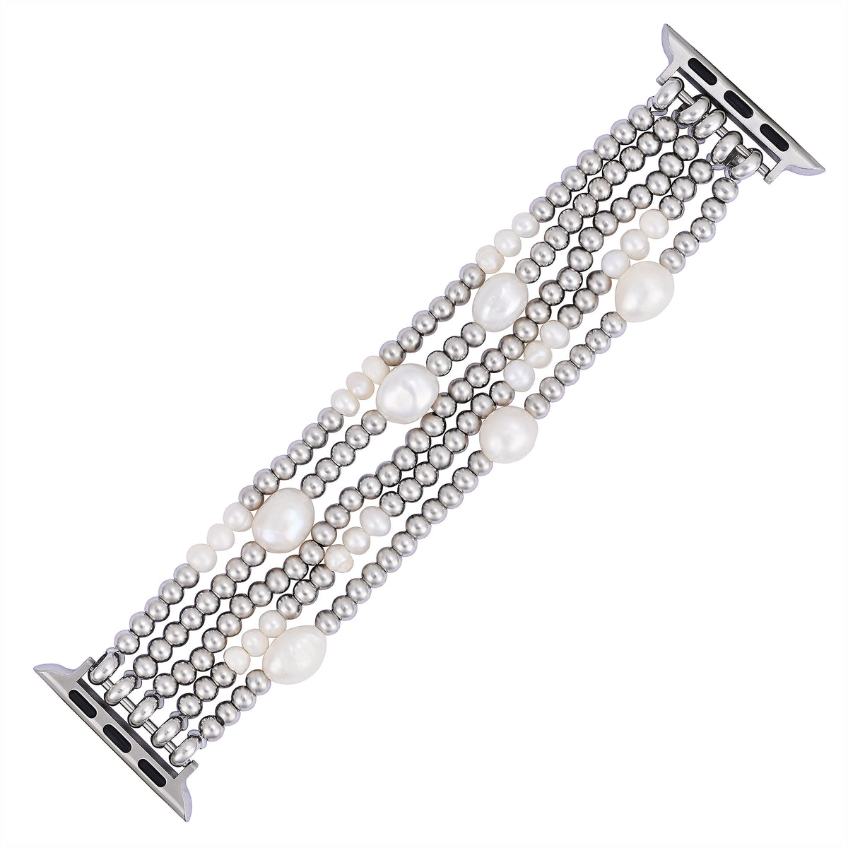 Bracelet extensible en perle et argent pour Apple Watch