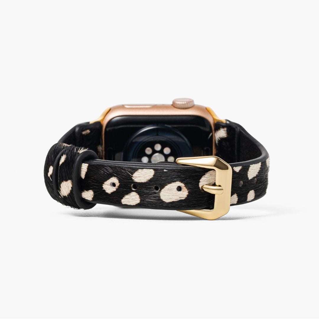 Bracelet Apple Watch en cuir Safari monochrome