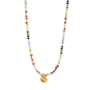 Collier Lettre Bulles Multicolore