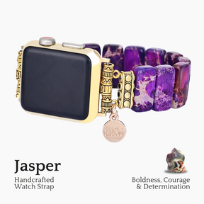 Indigofarbenes tibetisches Jaspis-Stretch-Apple-Watch-Armband