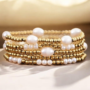 Ensemble de bracelet en or et perles
