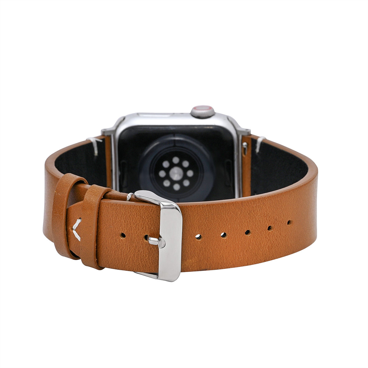 Bracelet Apple Watch en cuir marron foncé pour homme