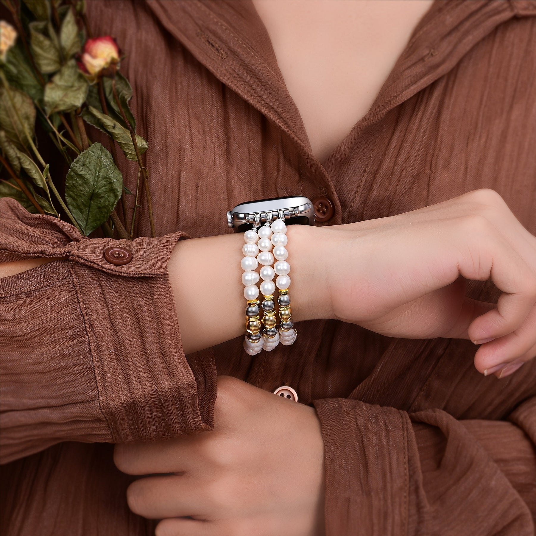 Majestätisches Mondlicht Stretch Apple Watch Armband