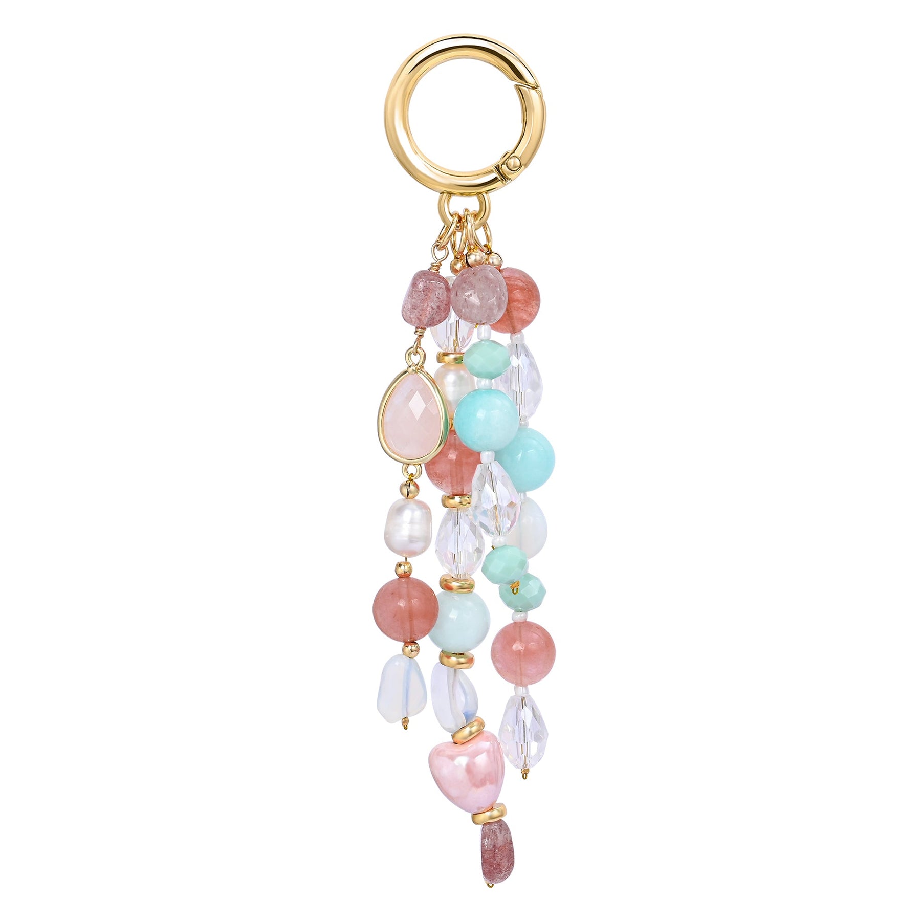 Charm de sac Harmonie en Quartz Rose