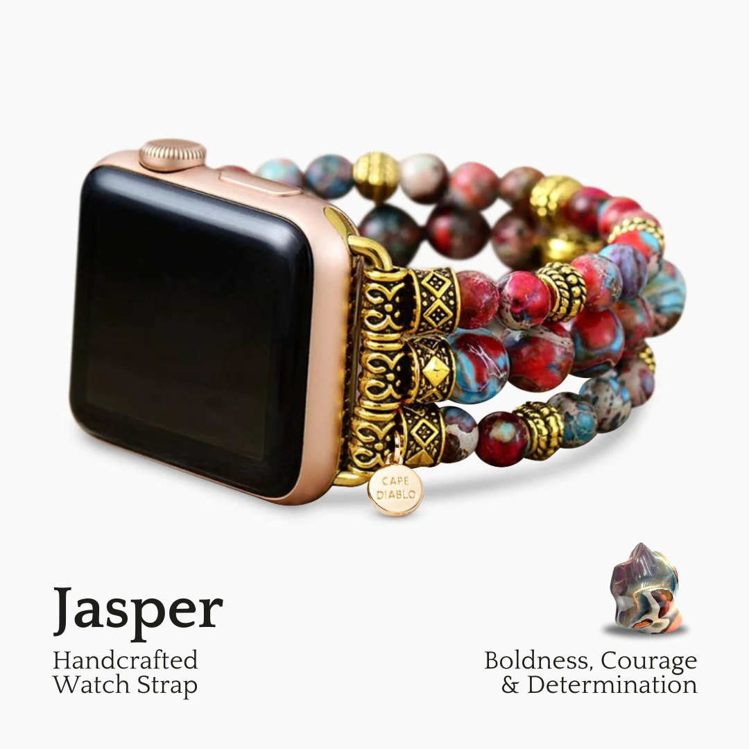 Crimson Jasper Stretch Apple Watch Armband