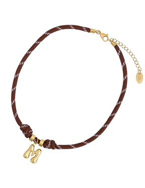 Goldene Bubble Letter Seil Halskette