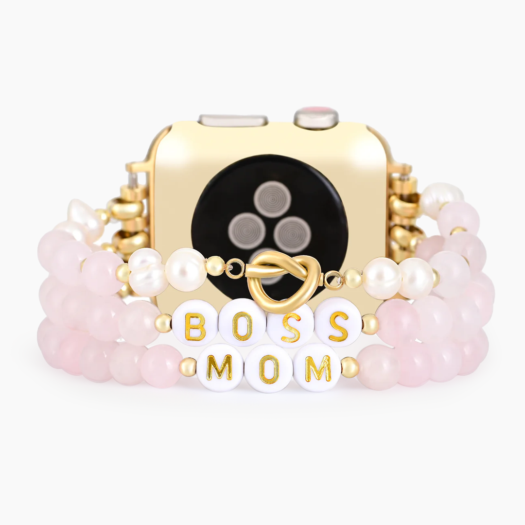 Bracelet extensible Apple Watch en quartz rose personnalisé