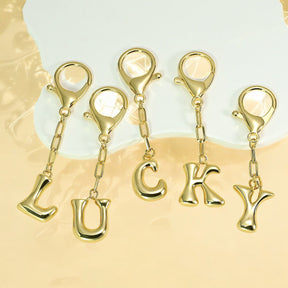 Porte-clés initial lettre bulle et charme de sac