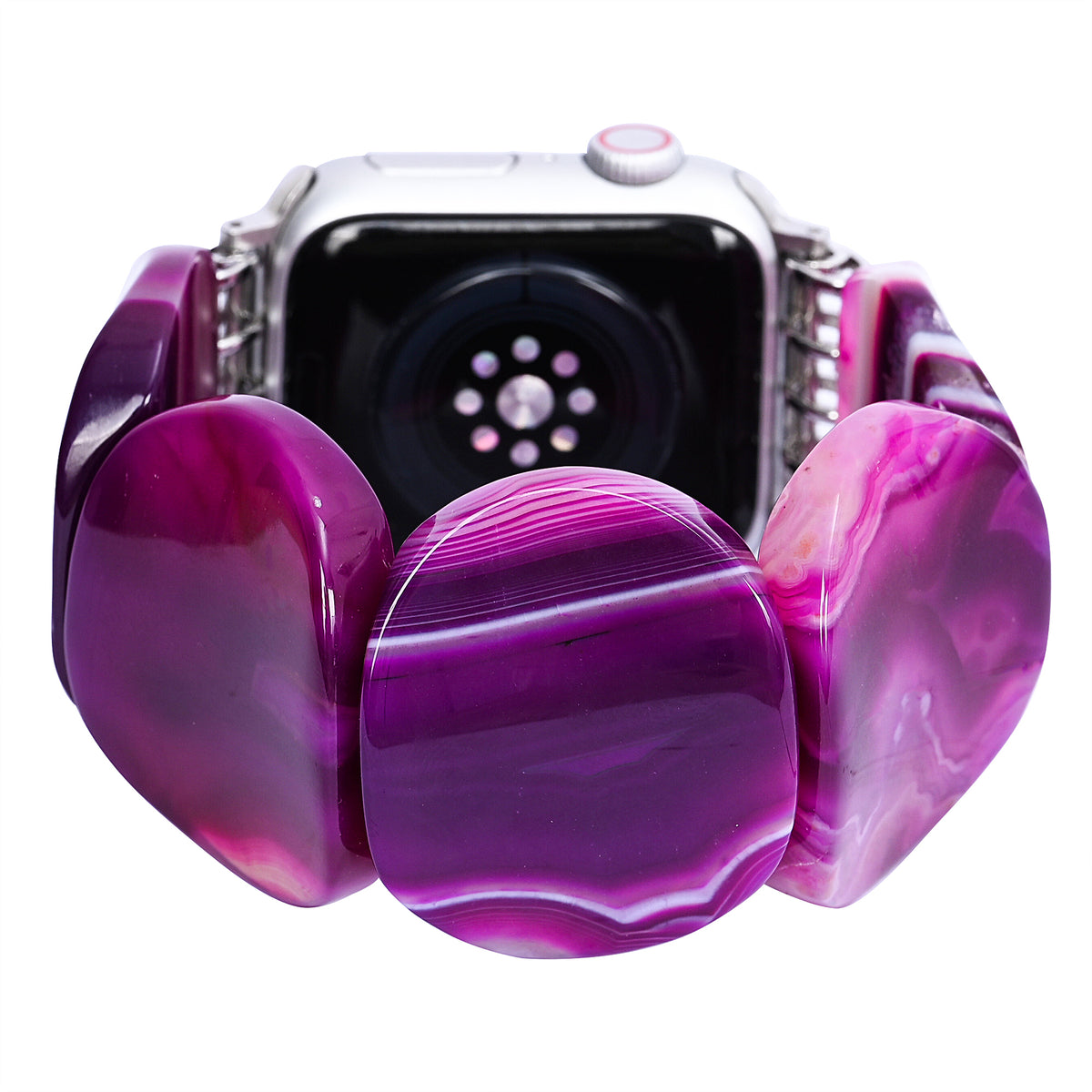 Bracelet extensible Apple Watch en agate prune mystique