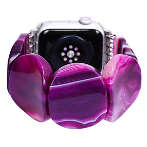 Mystic Pflaume Achat Stretch Apple Watch Armband