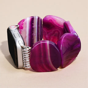 Mystic Pflaume Achat Stretch Apple Watch Armband