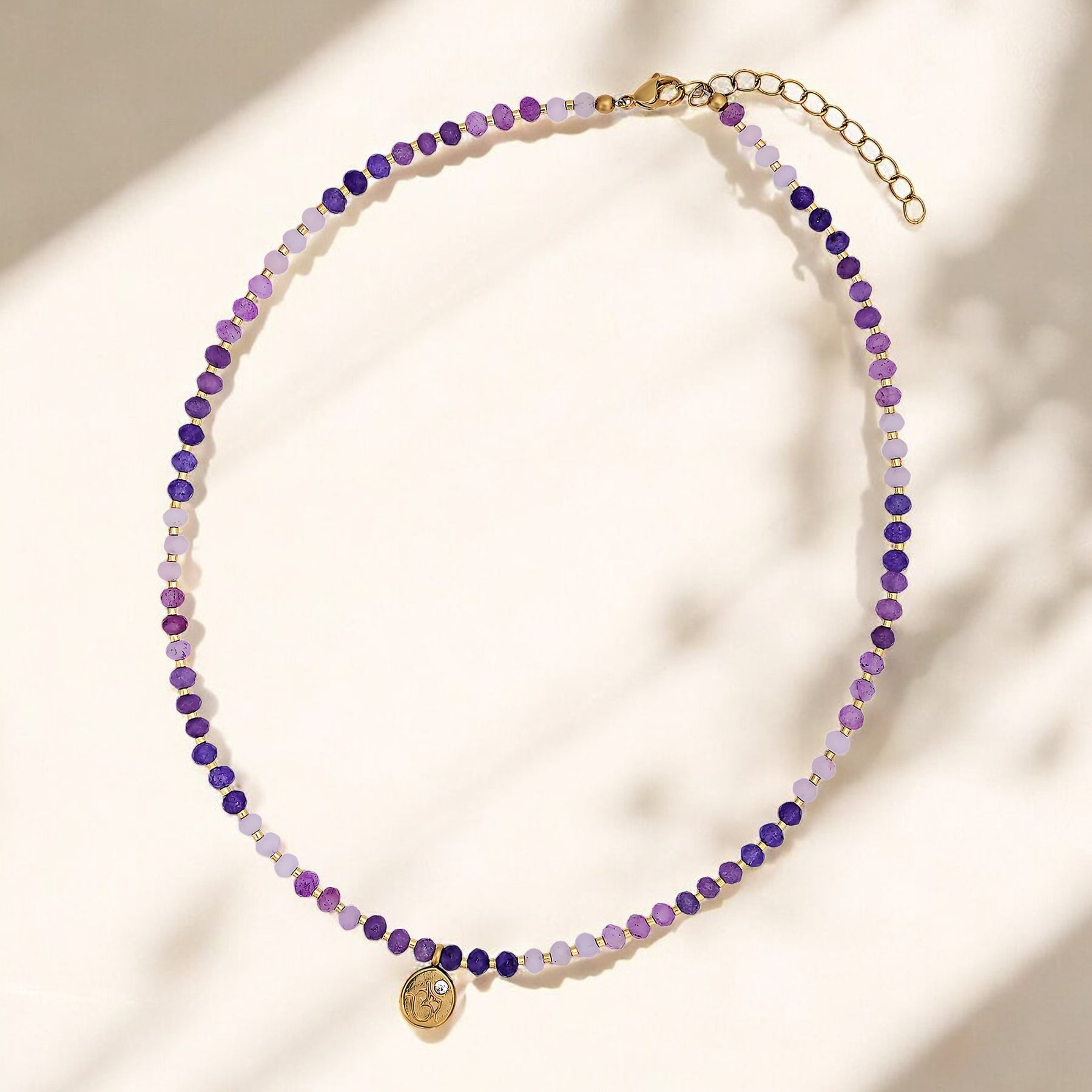 Lavendel Glück Jade Halskette