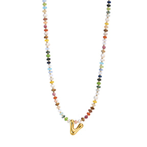 Collier Lettre Bulles Multicolore