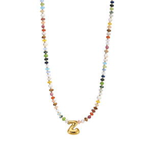 Collier Lettre Bulles Multicolore