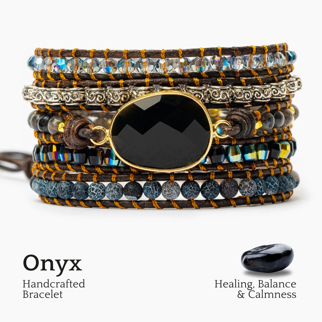 Bracelet enveloppant de protection Onyx Moonlight