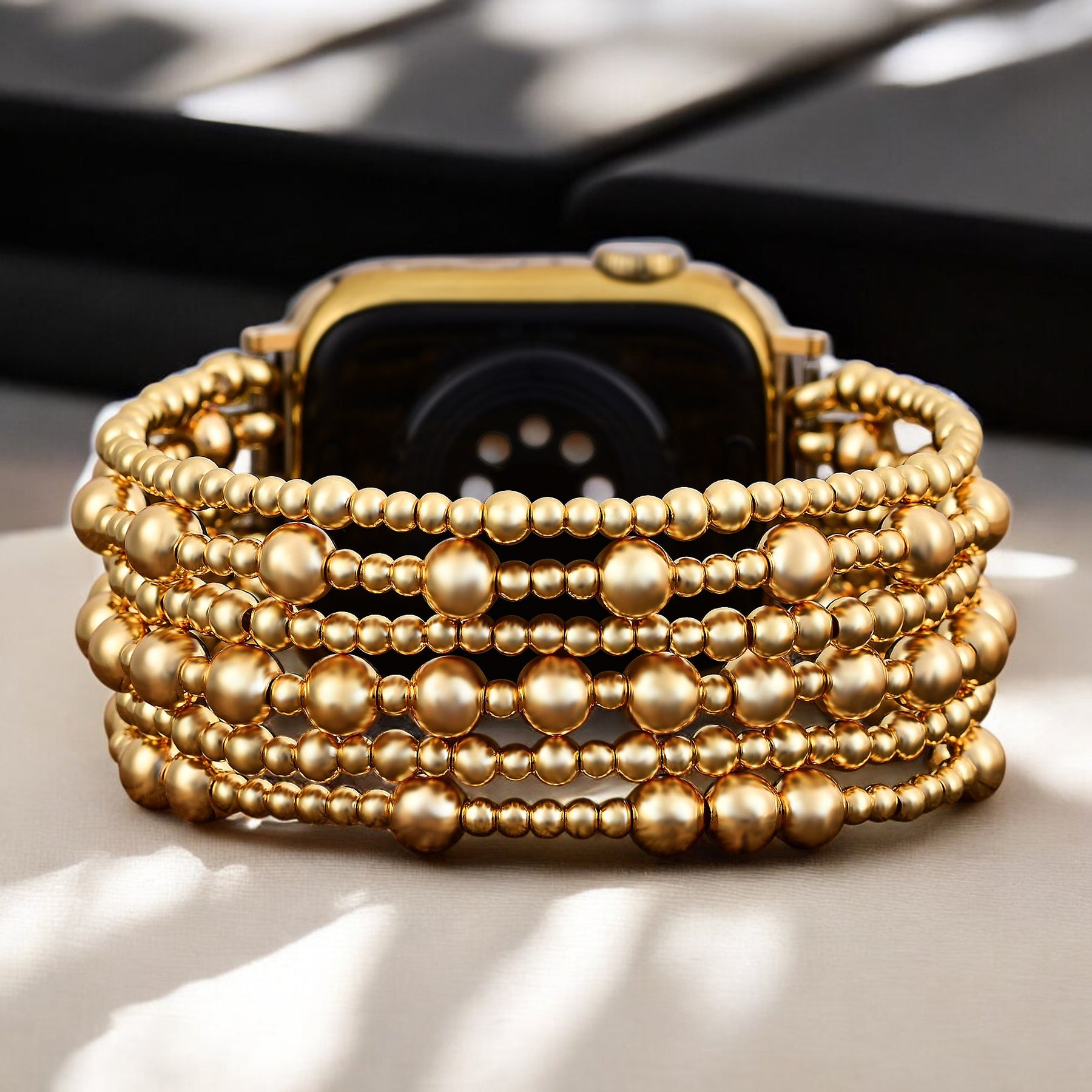 Goldenes Demure Stretch-Armband für Apple Watch
