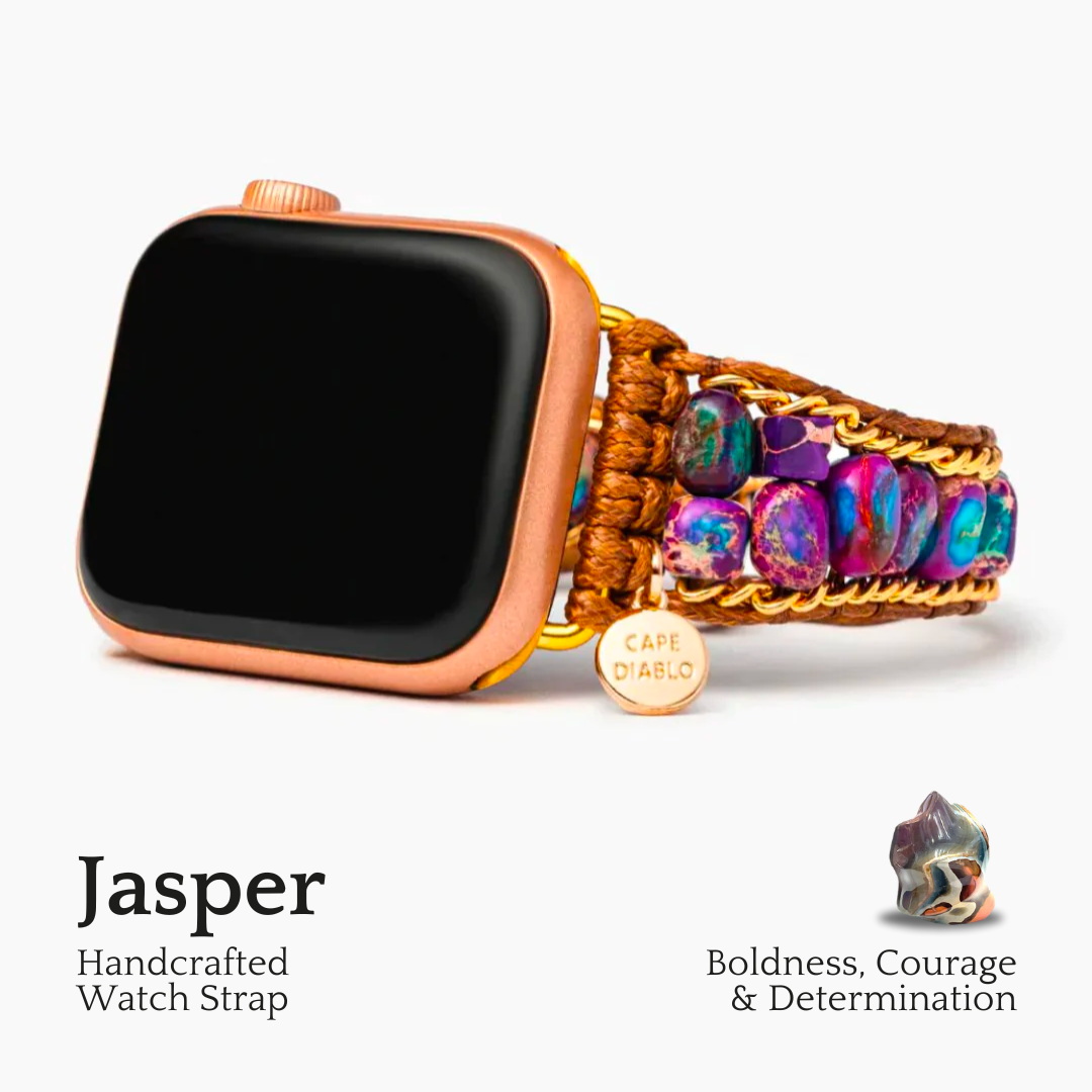 Bracelet Apple Watch en Jaspe Clair de Lune