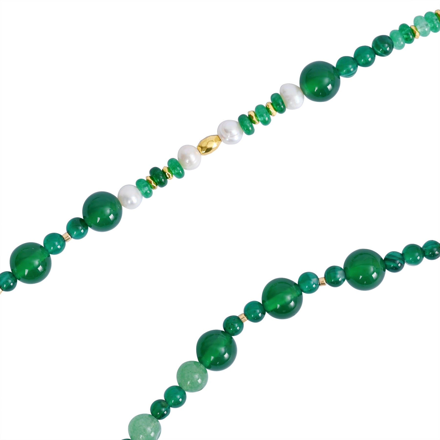 Collier Harmonie en Agate Verte et Perle