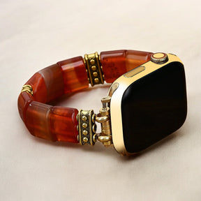 Serene Flame Achat Stretch Apple Watch Armband