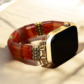 Serene Flame Achat Stretch Apple Watch Armband