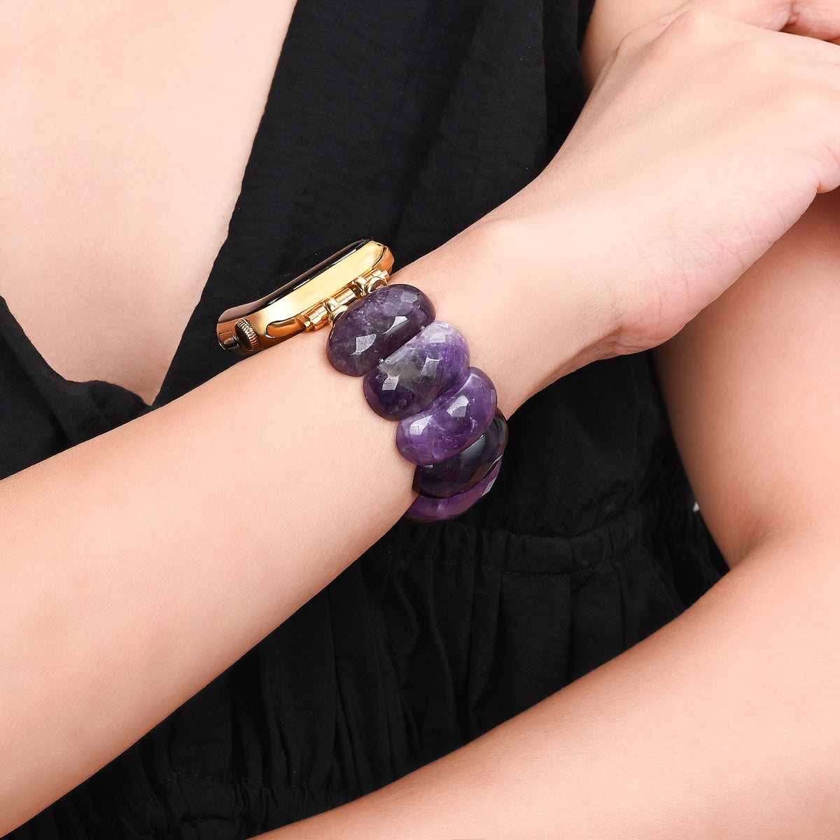 Heilender Amethyst Schutz Stretch Apple Watch Armband