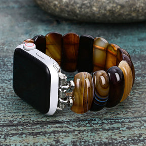 Bracelet Élastique en Agate Écarlate Apple Watch