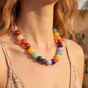 Chunky Regenbogen Perlenkette