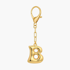 Porte-clés initial lettre bulle et charme de sac