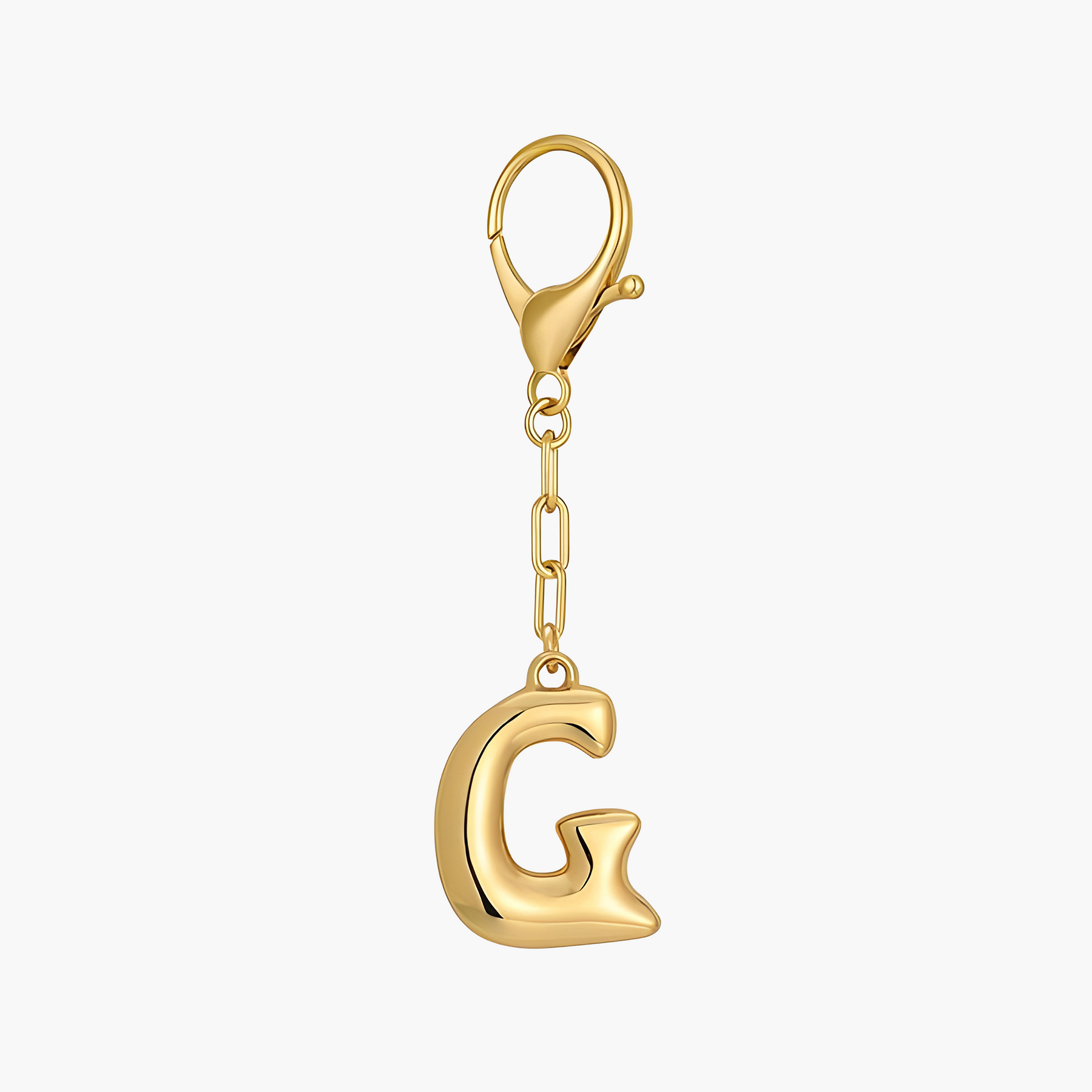 Porte-clés initial lettre bulle et charme de sac