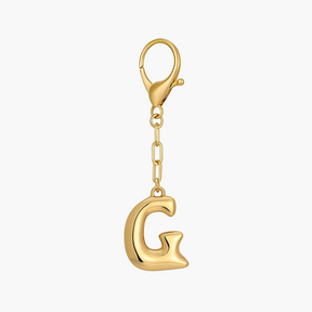 Porte-clés initial lettre bulle et charme de sac