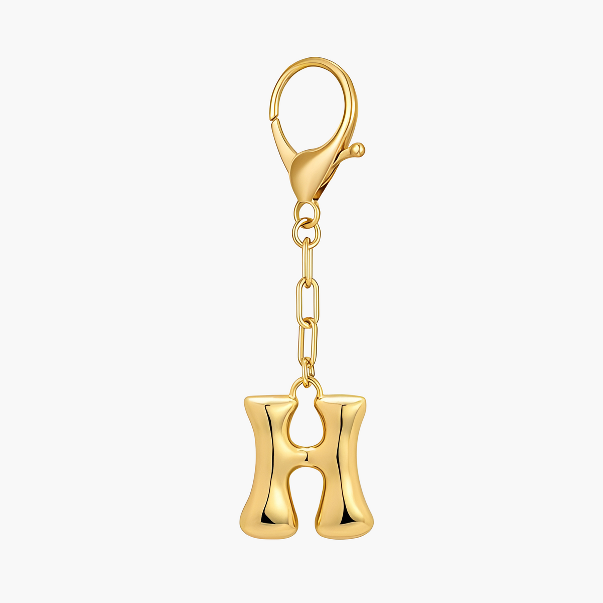 Porte-clés initial lettre bulle et charme de sac