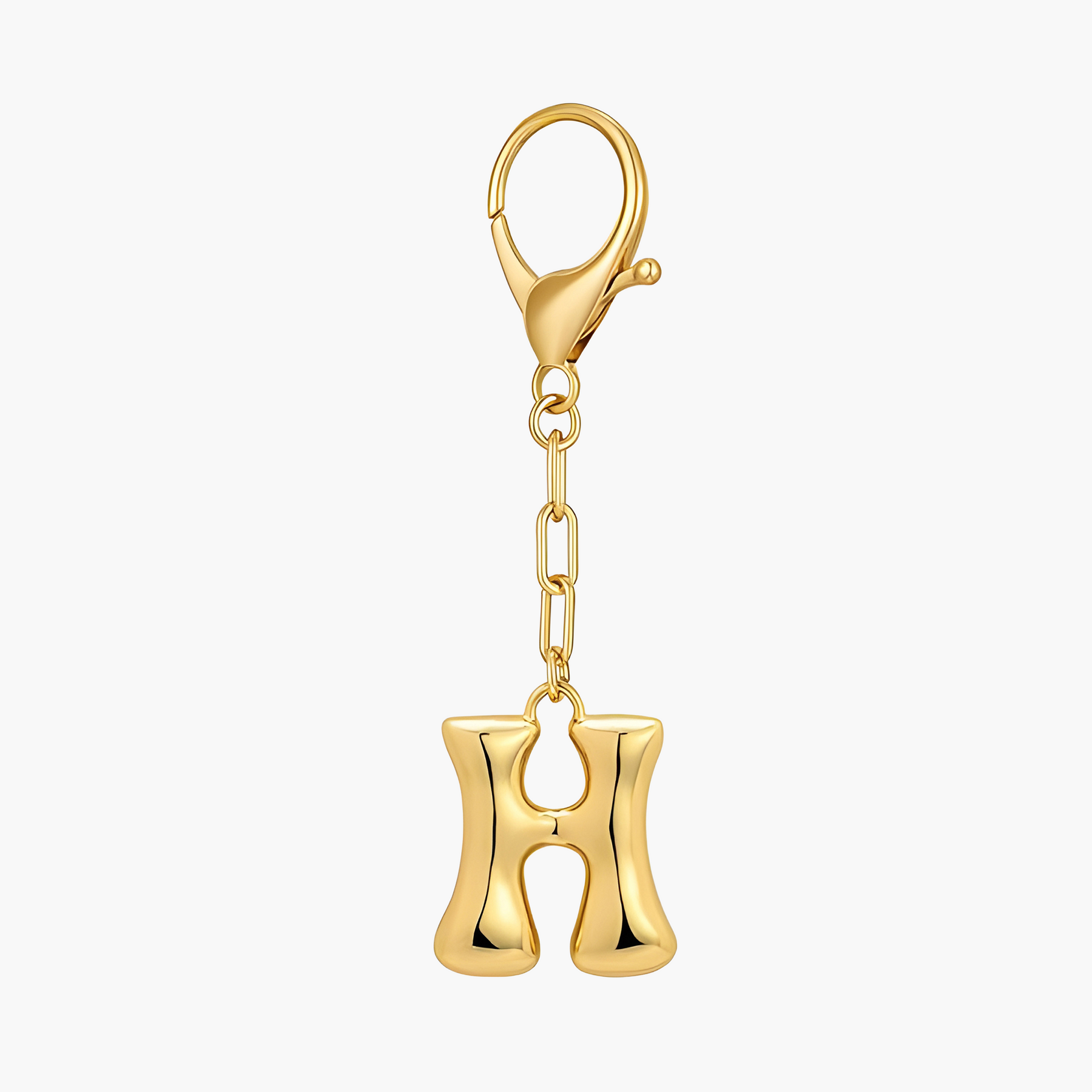 Porte-clés initial lettre bulle et charme de sac