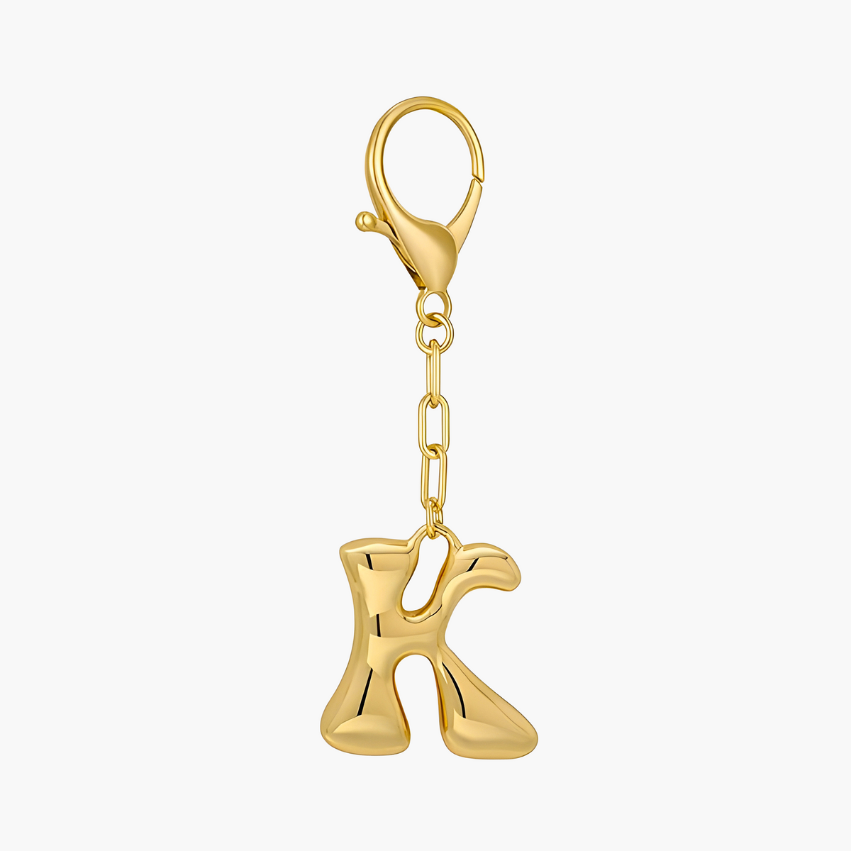 Porte-clés initial lettre bulle et charme de sac