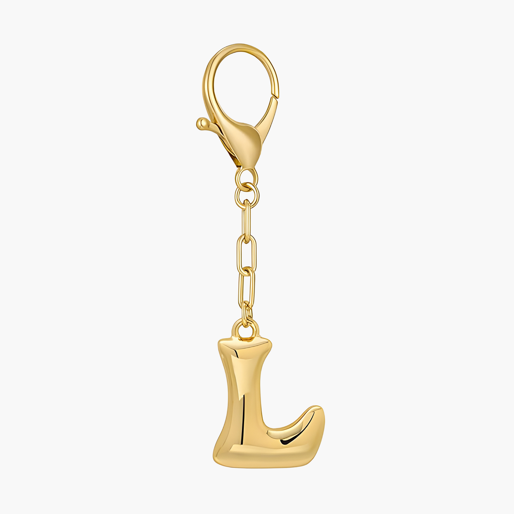 Porte-clés initial lettre bulle et charme de sac