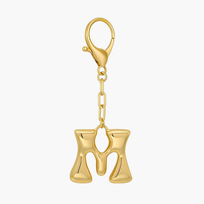 Porte-clés initial lettre bulle et charme de sac