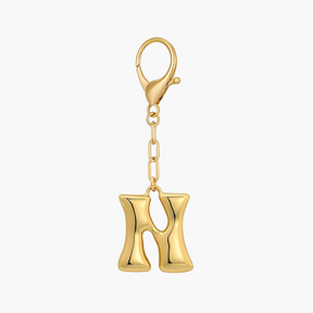 Porte-clés initial lettre bulle et charme de sac