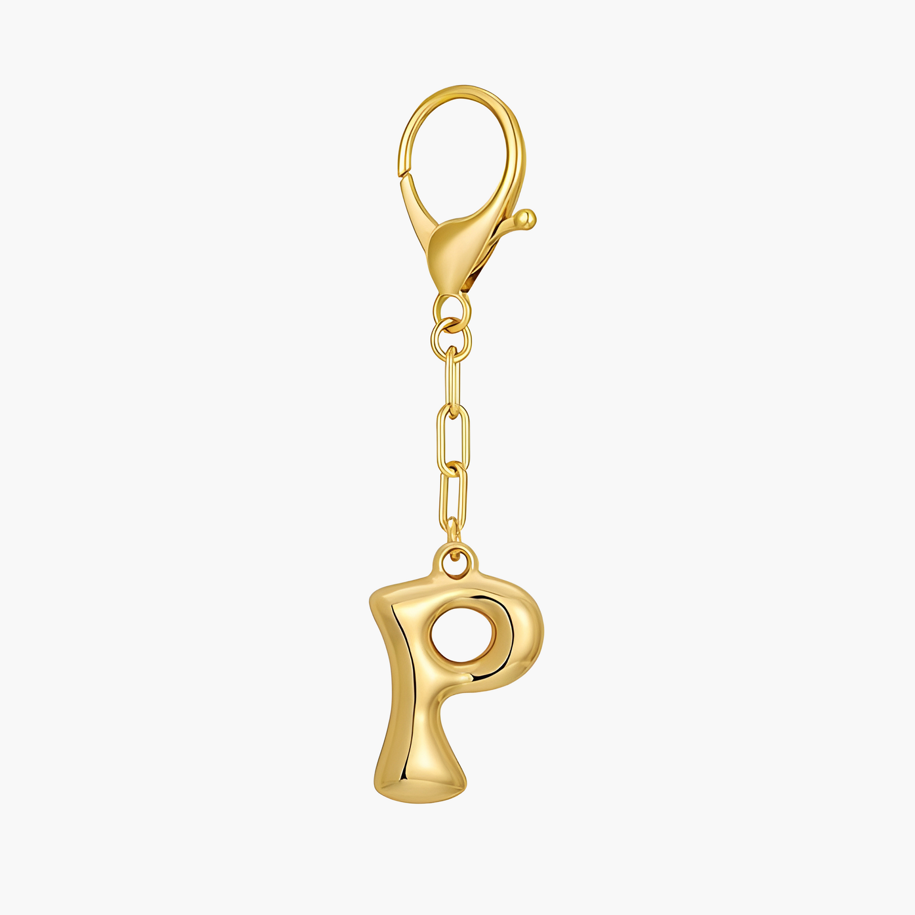 Porte-clés initial lettre bulle et charme de sac